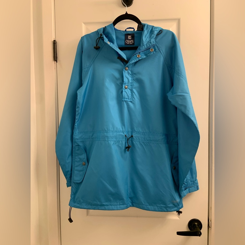 Chaps Aqua Raincoat with Hood